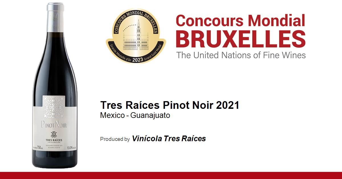 Tres Raíces Pinot Noir 2021 • Concours Mondial de Bruxelles