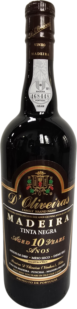 D'Oliveiras, Madeira Wine Tinta Negra Medium Dry 10 Years